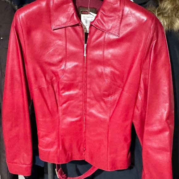 Danier Red Leather Jacket - Picture 1 of 6